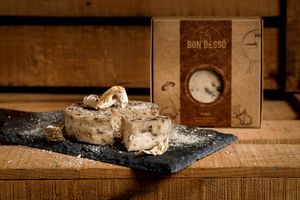 Redonet "Bolets". With dried mushrooms and garlic. at Bon Besso in Mallorca