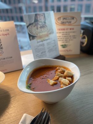 Tomato soupp  at Vapiano in Bratislava