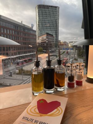 Window vieww  at Vapiano in Bratislava