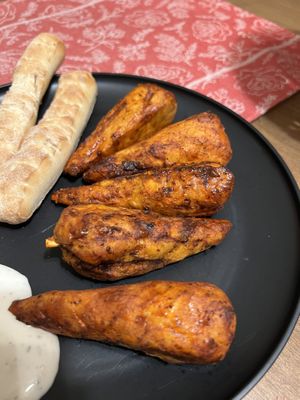 Their Wings SAUCED with Frank’s Red Hot Buffalo Wing Sauce  at Delight Soy in Raleigh