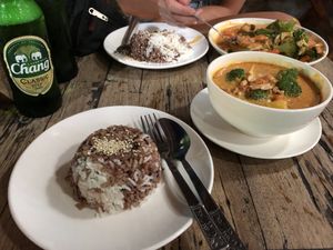 Massaman curry & Penang Curry  at La Carotte Qui Rit in Surat Thani