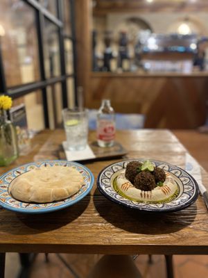 Humus and falafel with pita  at Indigo - Thong Sala in Koh Phangan