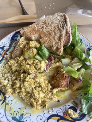 Half eaten scrambled tofu   at Sociale in Riyadh