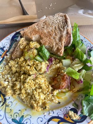 Half eaten tofu scramble which was really yummy  at Sociale in Riyadh