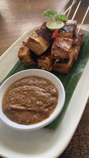 Tofu satay  at Healthy Warung in Gianyar