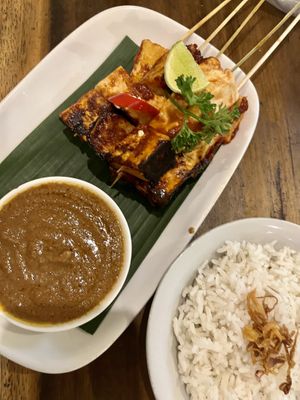 Tofu satay  at Healthy Warung in Gianyar