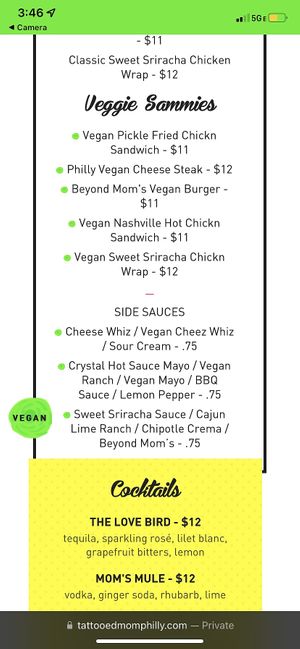 Some of the vegan options. There were more!  at Tattooed Mom in Philadelphia