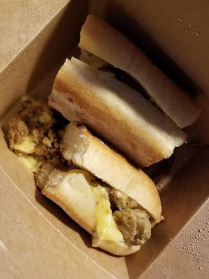 vegan philly cheezesteak  at Tattooed Mom in Philadelphia