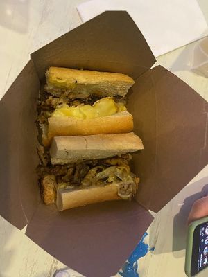 Vegan philly cheese stake at Tattooed Mom in Philadelphia