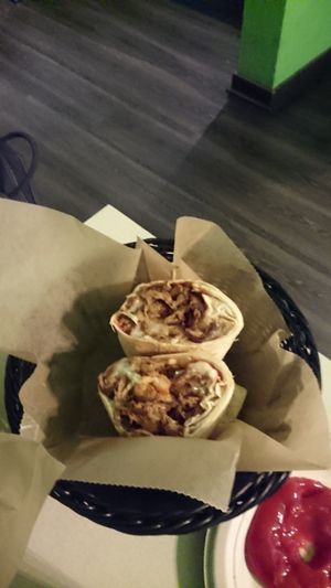 Vegan chubsteak wrap at Tattooed Mom in Philadelphia