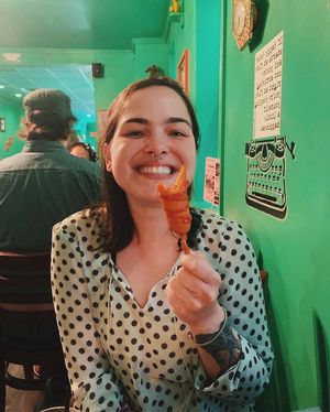 a veghead and her corndog  at Tattooed Mom in Philadelphia