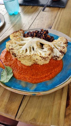 Couliflower, rice and romanesca sauce at Valvas Cozinha Intuitiva in Florianopolis