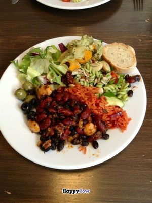 A delicious meal that I ate today with my grandpa. Both loved it :) the Mexican beans were especially nice! at Cafe Veganissimo in Helsinki