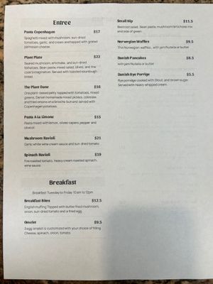 Here is the new vegetarian 🌱 menu  at Copenhagen European Kitchen & Bakery in Katy