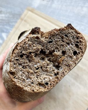 Delivered fresh Black bread, soooo yummy! at Baguette & Co. in Yerevan