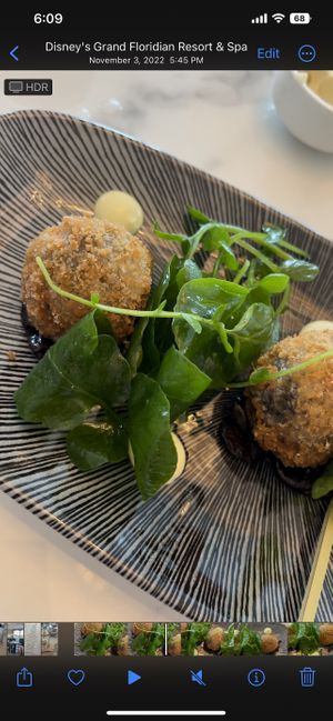 Mushroom arancini  #Veganuary at Cítricos in Bay Lake