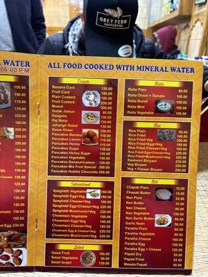 Menu  at Shankara Vegis in Agra