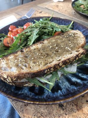 Grilled cashew cheese sandwich   at Ecolonco Greenshop in Lisbon