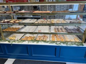 Donuts on display for salee  at bloomer's in Burlington