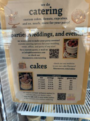 Catering and  Custom cakes   at bloomer's in Burlington