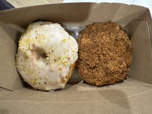 Rose Pistachio and Carrot Cake Donuts   at bloomer's in Burlington