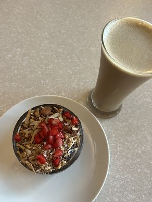 Chocolate pudding and soy ice coffee  at Anokhi Cafe in Jaipur