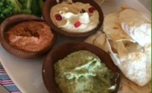 Middle Eastern platter  at Anokhi Cafe in Jaipur