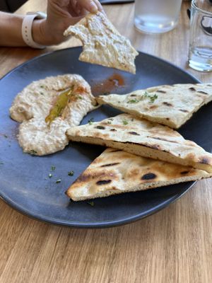 Grilled flatbread white bean, hummus, paprika   at Richardson's Bistro in Coles Bay