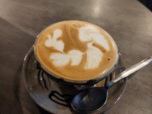 Oat cappuccino at Full Circle Coffee in Ghent