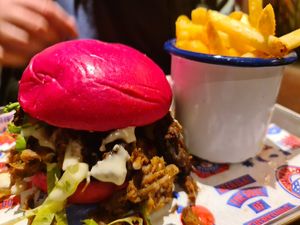 Shroom burger at BrewDog Pentridge in Coburg