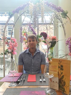 Flower booth at Giggling Squid in Harrogate