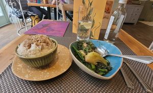 Beautiful plates and tasty food. at Giggling Squid in Harrogate