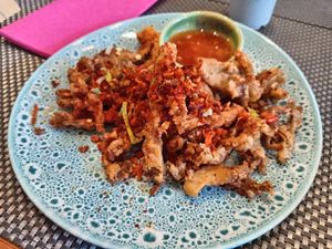 Salt and chilli mushrooms at Giggling Squid in Harrogate