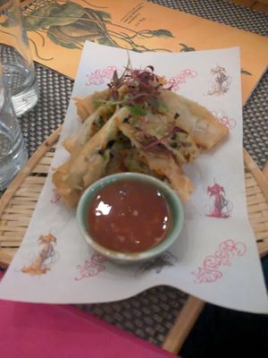 Veg Spring Rolls at Giggling Squid in Harrogate