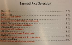 Sides at Indian Royal Spicy in Brussels