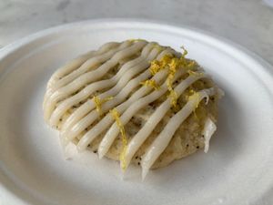 Lemon cookie at Italian night at Sadie Cooks Plants in Seattle