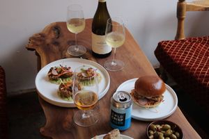 A Sharing table of drinks and food at Nooch Bar and Kitchen in Stirling