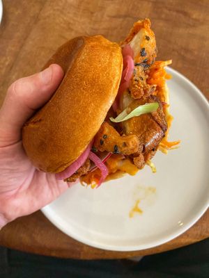 Korean mushroom burger   at Nooch Bar and Kitchen in Stirling