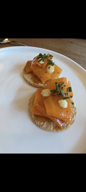 Christmas taster menu 2023 - carrot lox at Nooch Bar and Kitchen in Stirling