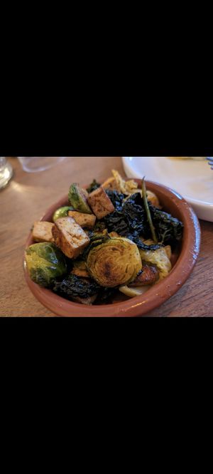 Christmas taster menu 2023 smoked tofu and sprouts (heavenly) at Nooch Bar and Kitchen in Stirling