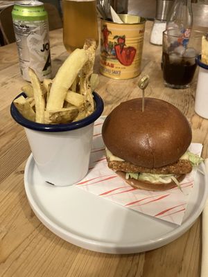 Crispy tofu burger   at Nooch Bar and Kitchen in Stirling