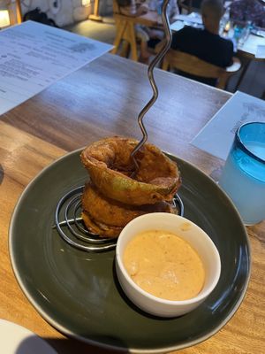 Missing a few of the 5 Captain crunch onion rings  😂  at Daiquiri Dick's in Puerto Vallarta