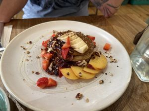 Vegan pancakes with hazelnut butterr  at Tang in Dublin