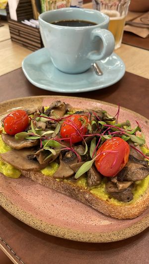 Avocado w/ mushrooms toast  at Nusa Café in Rio De Janeiro