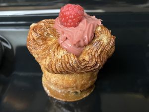 croissant muffin with raspberry creme filling. To die for!!  at Maison Macha in Culver City