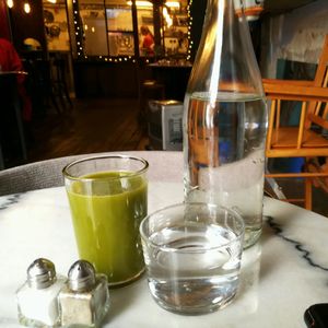 Juice of the week: delicious, with unusual herbal flavours as well as fruit.  at Grain de Sable in Marseille