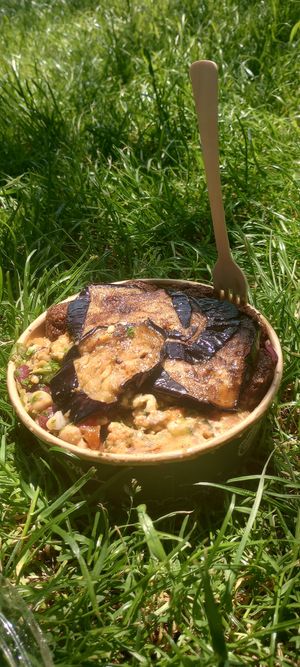 Aubergine Falafel Box at Eat a Pitta - St Nicholas Market in Bristol