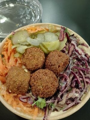 Hummus bowl at Eat a Pitta - St Nicholas Market in Bristol
