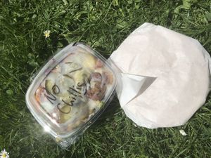 Falafel box and pitta at Eat a Pitta - St Nicholas Market in Bristol