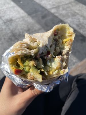 The vegan Cali Burrito with chick’n, vegan cheese and vegan sour cream 🤤  at Senor Sisig - Ferry Building in San Francisco